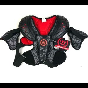 New Warrior adrenaline x2 size small lacrosse pads shoulder red and black